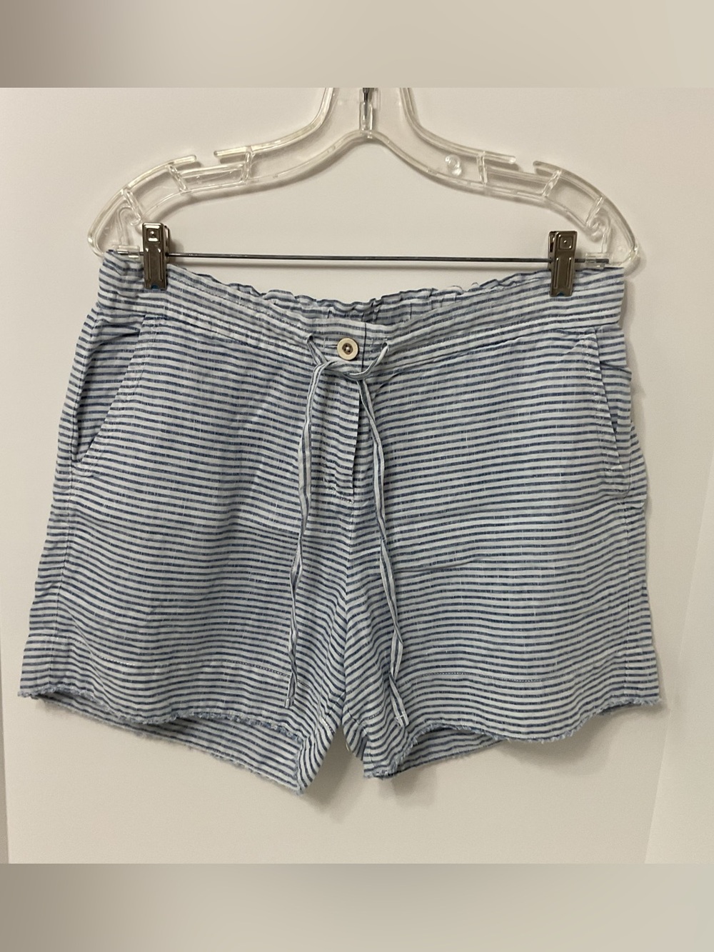 Tommy Bahama Blue and White Striped Drawstring Shorts